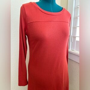 IGenjun Orange Tunic Long Sleeve Dress Orange Size Large Long Sleeve St…